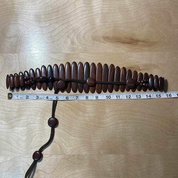 Handcrafted Wood Statement Belt - Brown - Picture 7 of 11